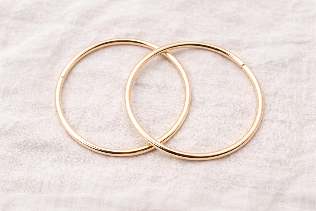 Asas redondas doradas para bolso 10 cm