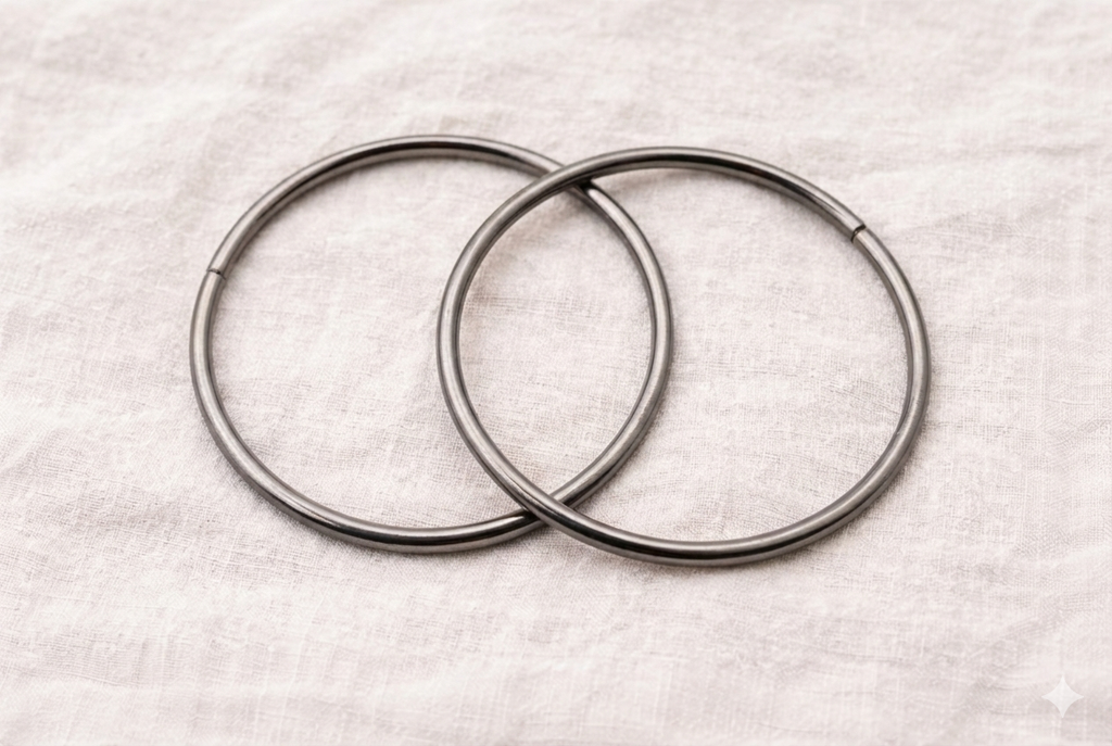 Asas redondas negras para bolso 10 cm